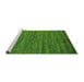 Sideview of Machine Washable Abstract Green Modern Area Rugs, wshabs5497grn