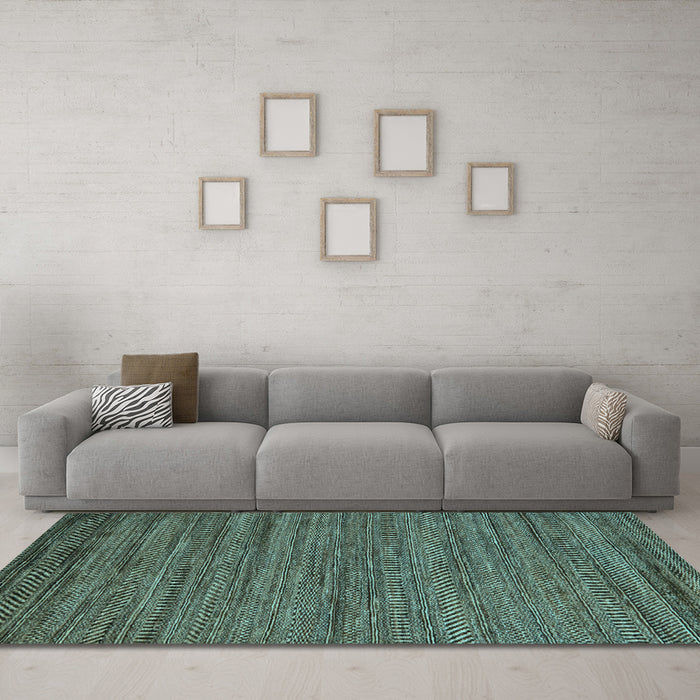 Machine Washable Abstract Light Blue Modern Rug in a Living Room, wshabs5497lblu
