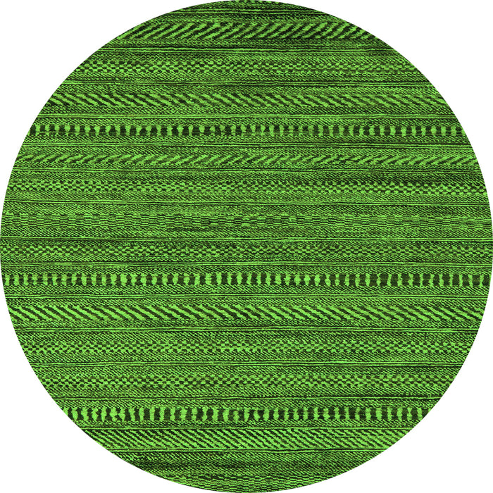 Round Abstract Green Modern Rug, abs5497grn
