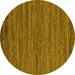 Round Abstract Yellow Modern Rug, abs5497yw