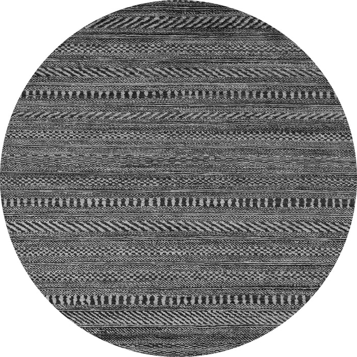 Round Machine Washable Abstract Gray Modern Rug, wshabs5497gry