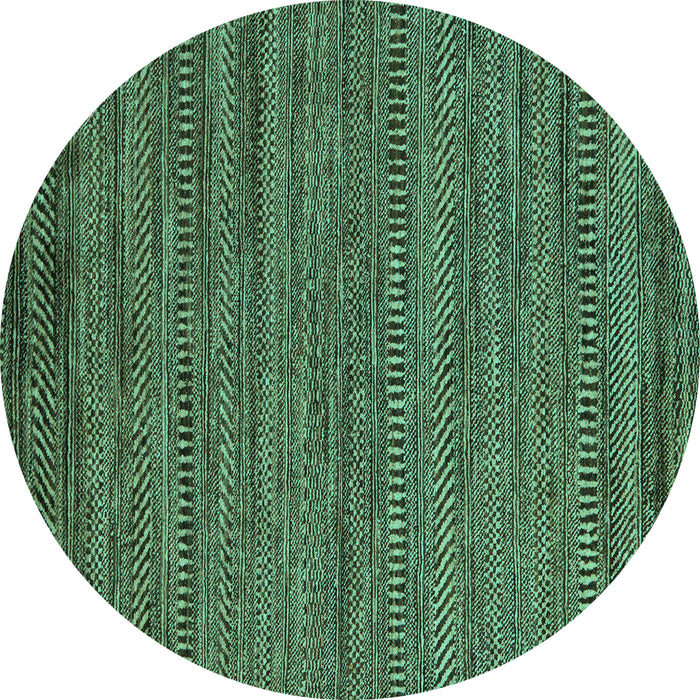 Round Abstract Turquoise Modern Rug, abs5497turq