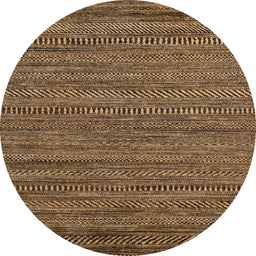 Round Abstract Red Brown Modern Rug, abs5497