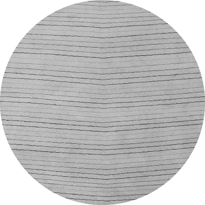 Round Machine Washable Solid Gray Modern Rug, wshabs5498gry