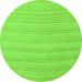 Round Machine Washable Solid Green Modern Area Rugs, wshabs5498grn