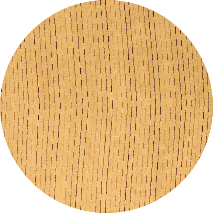 Round Machine Washable Solid Brown Modern Rug, wshabs5498brn
