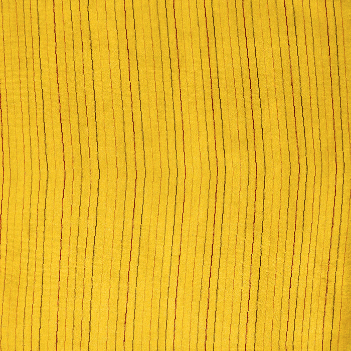Square Solid Yellow Modern Rug, abs5498yw