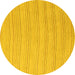 Round Solid Yellow Modern Rug, abs5498yw