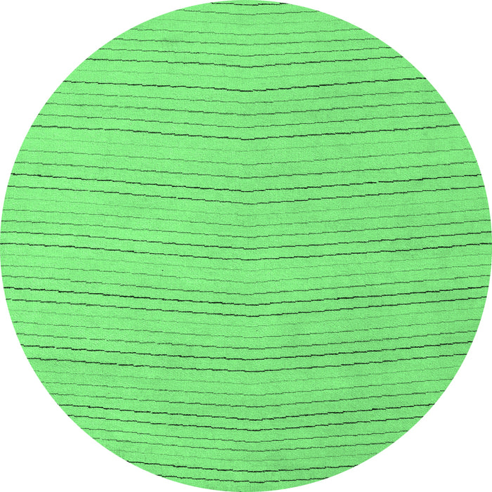 Round Machine Washable Solid Emerald Green Modern Area Rugs, wshabs5498emgrn