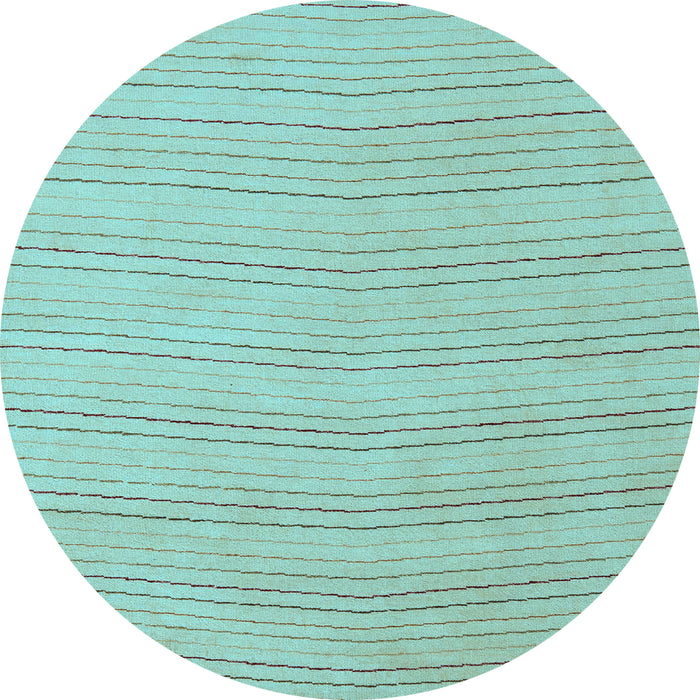 Round Machine Washable Solid Light Blue Modern Rug, wshabs5498lblu