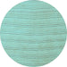 Round Machine Washable Solid Light Blue Modern Rug, wshabs5498lblu