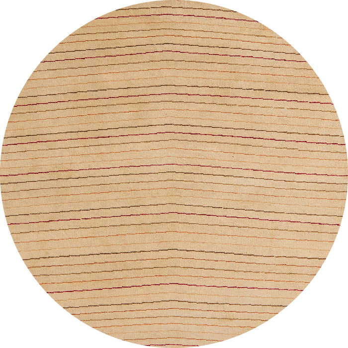 Round Machine Washable Abstract Orange Rug, wshabs5498