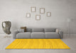 Machine Washable Solid Yellow Modern Rug in a Living Room, wshabs5498yw