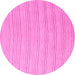 Round Solid Pink Modern Rug, abs5498pnk