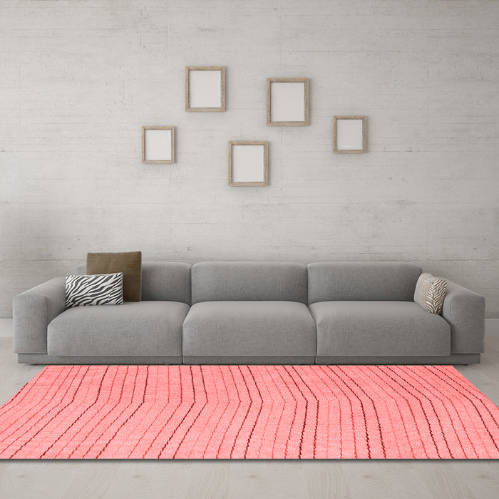 Modern Red Washable Rugs