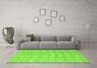 Machine Washable Solid Green Modern Area Rugs in a Living Room,, wshabs5498grn