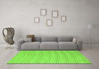 Machine Washable Solid Green Modern Rug, wshabs5498grn