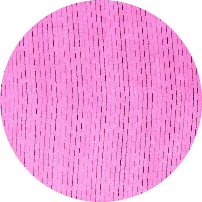 Round Machine Washable Solid Pink Modern Rug, wshabs5498pnk