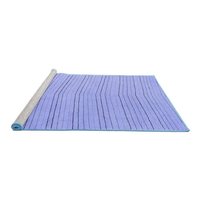 Sideview of Machine Washable Solid Blue Modern Rug, wshabs5498blu