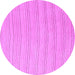 Round Machine Washable Solid Purple Modern Area Rugs, wshabs5498pur