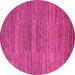 Round Abstract Pink Modern Rug, abs5499pnk