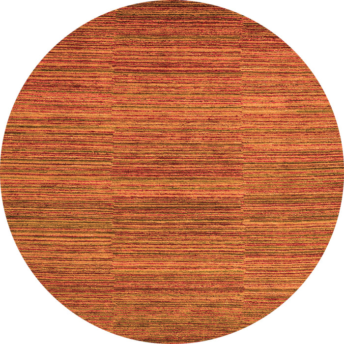 Round Abstract Orange Modern Rug, abs5499org