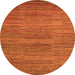 Round Abstract Orange Modern Rug, abs5499org