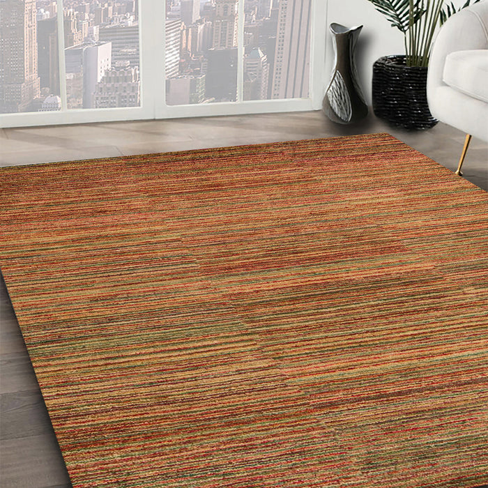 Abstract Orange Modern Rug in Family Room, abs5499