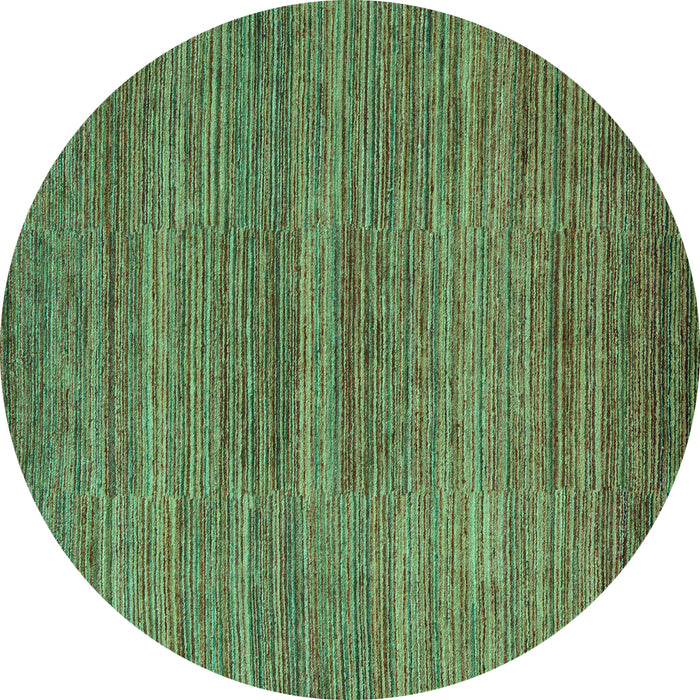 Round Abstract Turquoise Modern Rug, abs5499turq