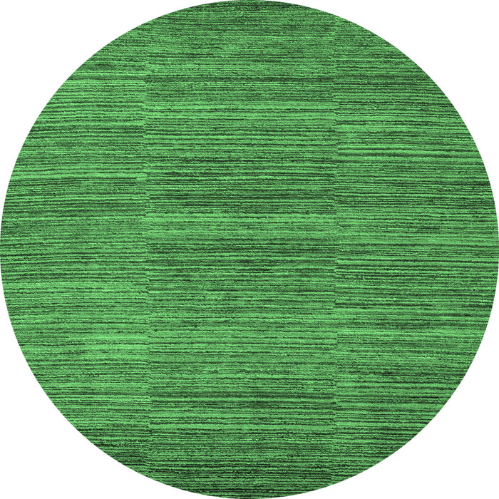 Round Abstract Emerald Green Modern Rug, abs5499emgrn