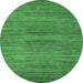 Round Abstract Emerald Green Modern Rug, abs5499emgrn