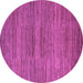 Round Abstract Purple Modern Rug, abs5499pur