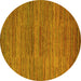 Round Machine Washable Abstract Yellow Modern Rug, wshabs5499yw