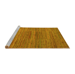 Sideview of Machine Washable Abstract Yellow Modern Rug, wshabs5499yw