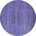 Round Abstract Blue Modern Rug, abs5499blu