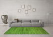 Machine Washable Abstract Green Modern Area Rugs in a Living Room,, wshabs5499grn