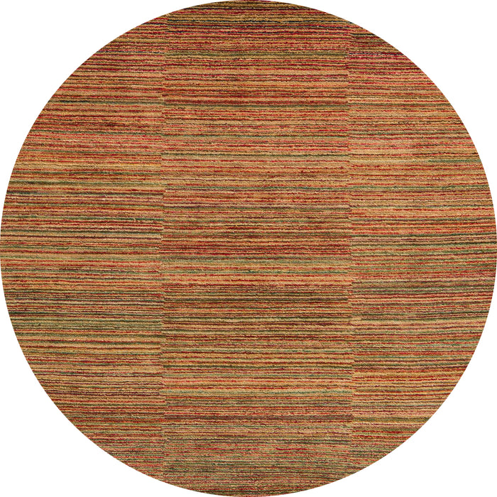 Round Machine Washable Abstract Orange Rug, wshabs5499