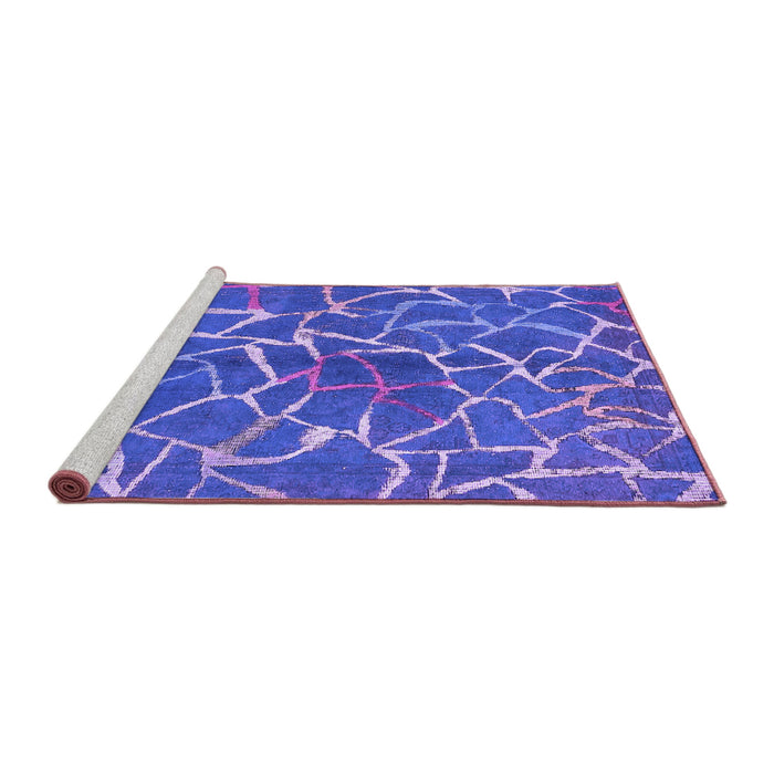 Sideview of Machine Washable Abstract Purple Modern Area Rugs, wshabs549pur