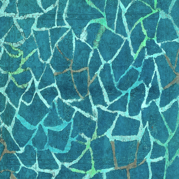 Square Abstract Turquoise Modern Rug, abs549turq