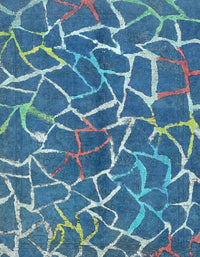 Machine Washable Abstract Blue Rug, wshabs549