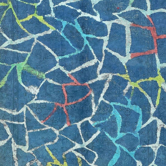 Machine Washable Abstract Blue Rug, wshabs549