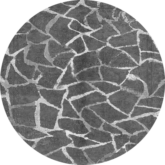 Round Machine Washable Abstract Gray Modern Rug, wshabs549gry