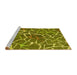 Sideview of Machine Washable Abstract Yellow Modern Rug, wshabs549yw