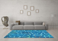 Machine Washable Abstract Light Blue Modern Rug, wshabs549lblu