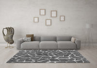 Machine Washable Abstract Gray Modern Rug, wshabs549gry