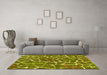 Machine Washable Abstract Yellow Modern Rug in a Living Room, wshabs549yw