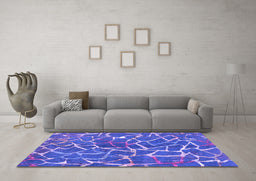 Machine Washable Abstract Purple Modern Area Rugs in a Living Room, wshabs549pur