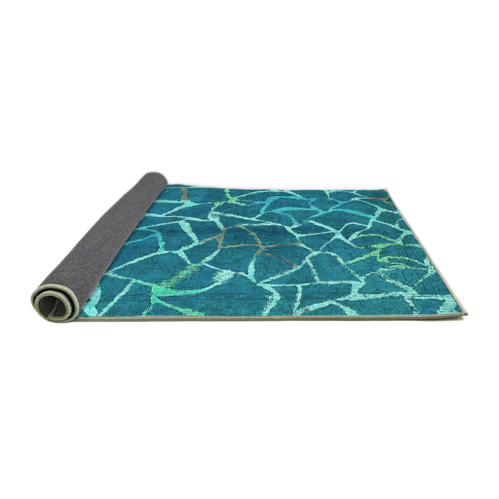 Sideview of Abstract Turquoise Modern Rug, abs549turq