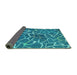 Sideview of Abstract Turquoise Modern Rug, abs549turq