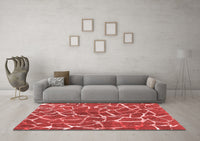 Machine Washable Abstract Red Modern Rug, wshabs549red